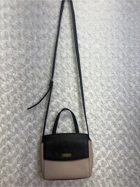 Kate Spade New York Two-Tone Black & Taupe Crossbody satchel Bag leather